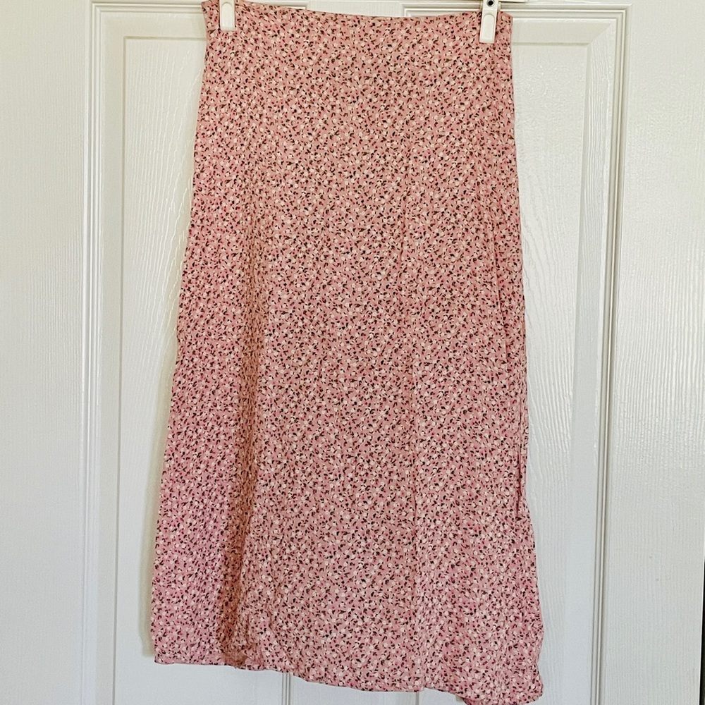 Brandy Melville Long Floral Pink Skirt Size S